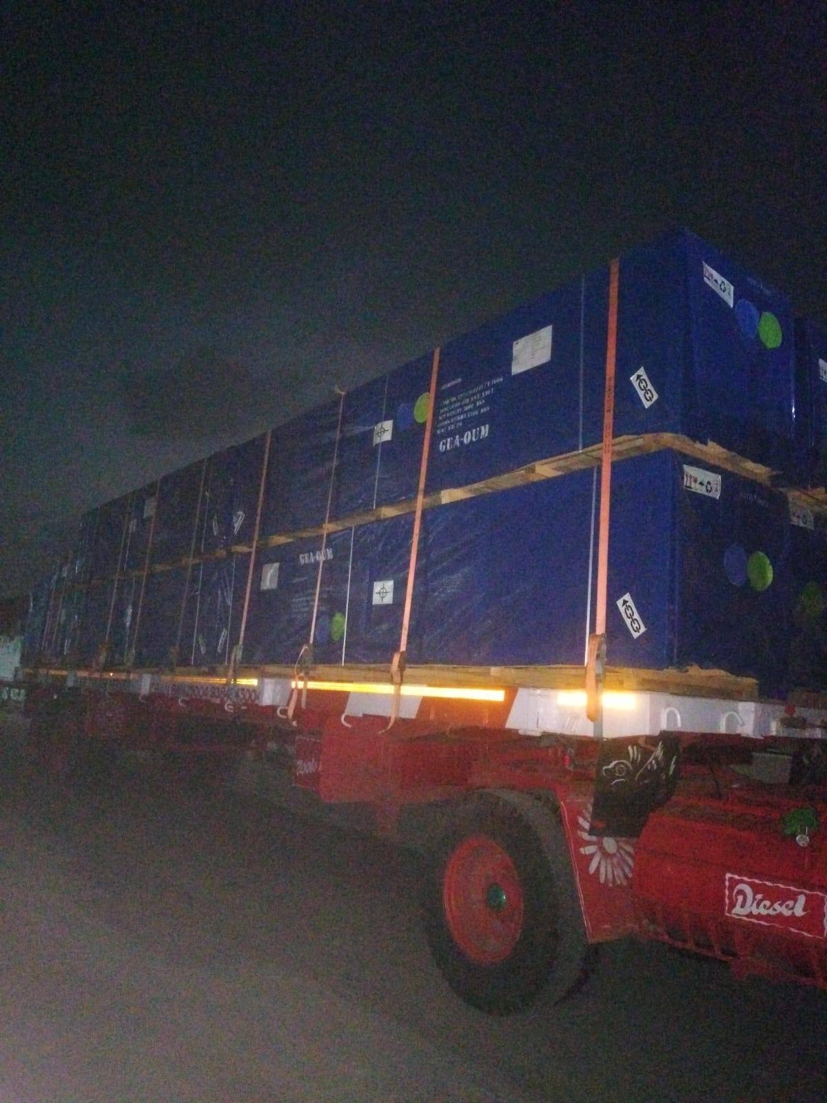 Crated and palletised export cargo